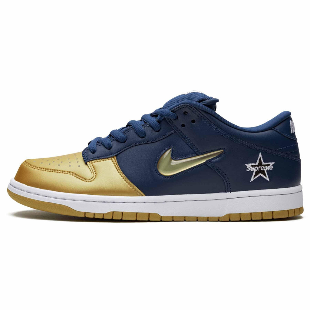 Supreme x Nike Dunk SB Low QS 'Metallic Gold' - Kick Game