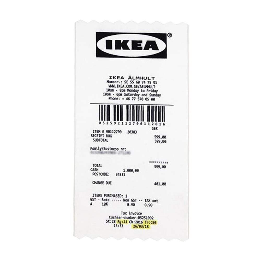 Virgil Abloh x IKEA MARKERAD "RECIEPT" Rug White/Black - Kick Game