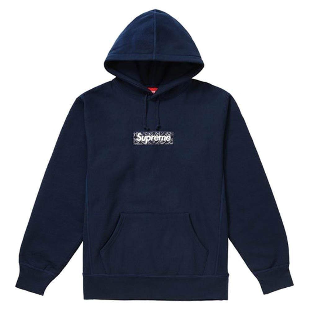 Supreme Bandana Box Logo Hooded Sweatshirt Navy - Kick Game