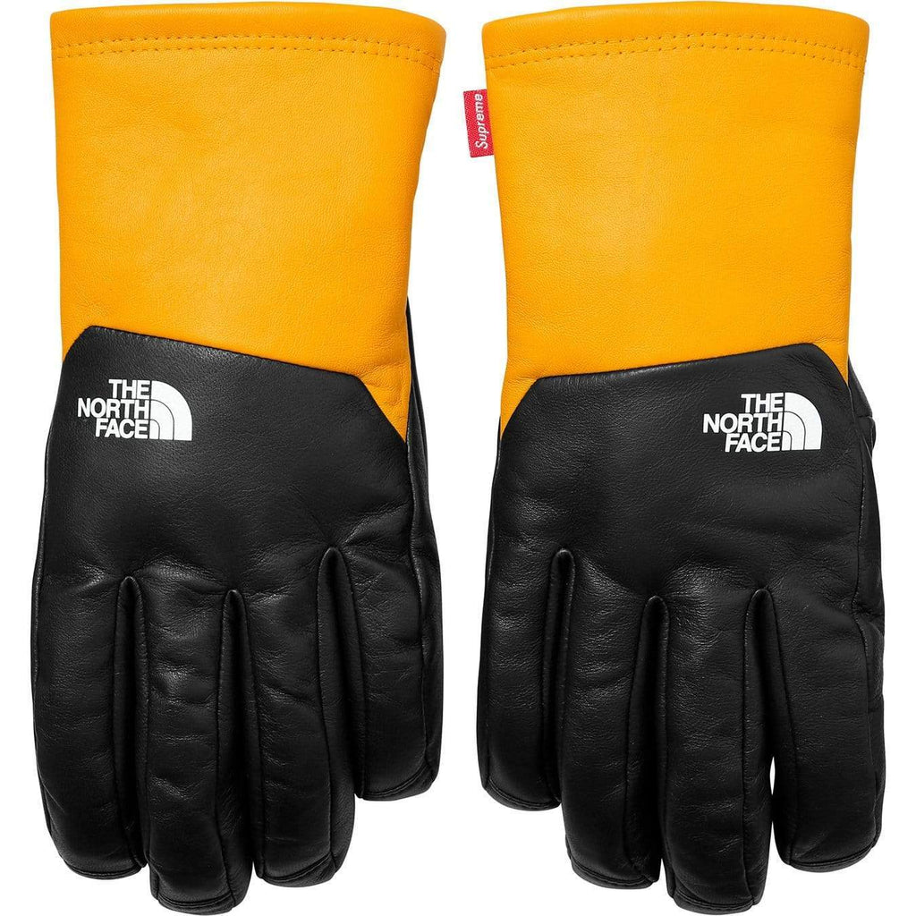 Supreme-The North Face Leather Gloves - Yellow - Kick Game