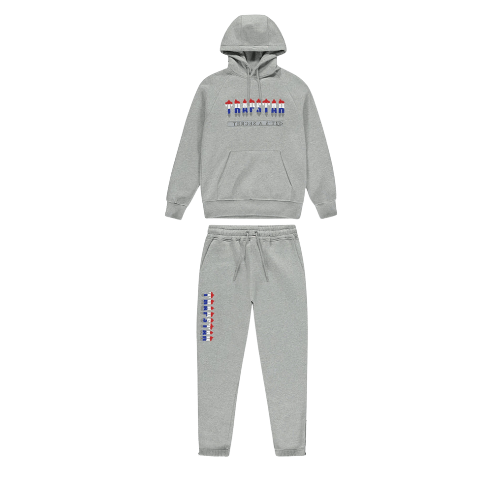 Trapstar Chenille Decoded Hooded Tracksuit - Grey Revolution Edition - Kick Game