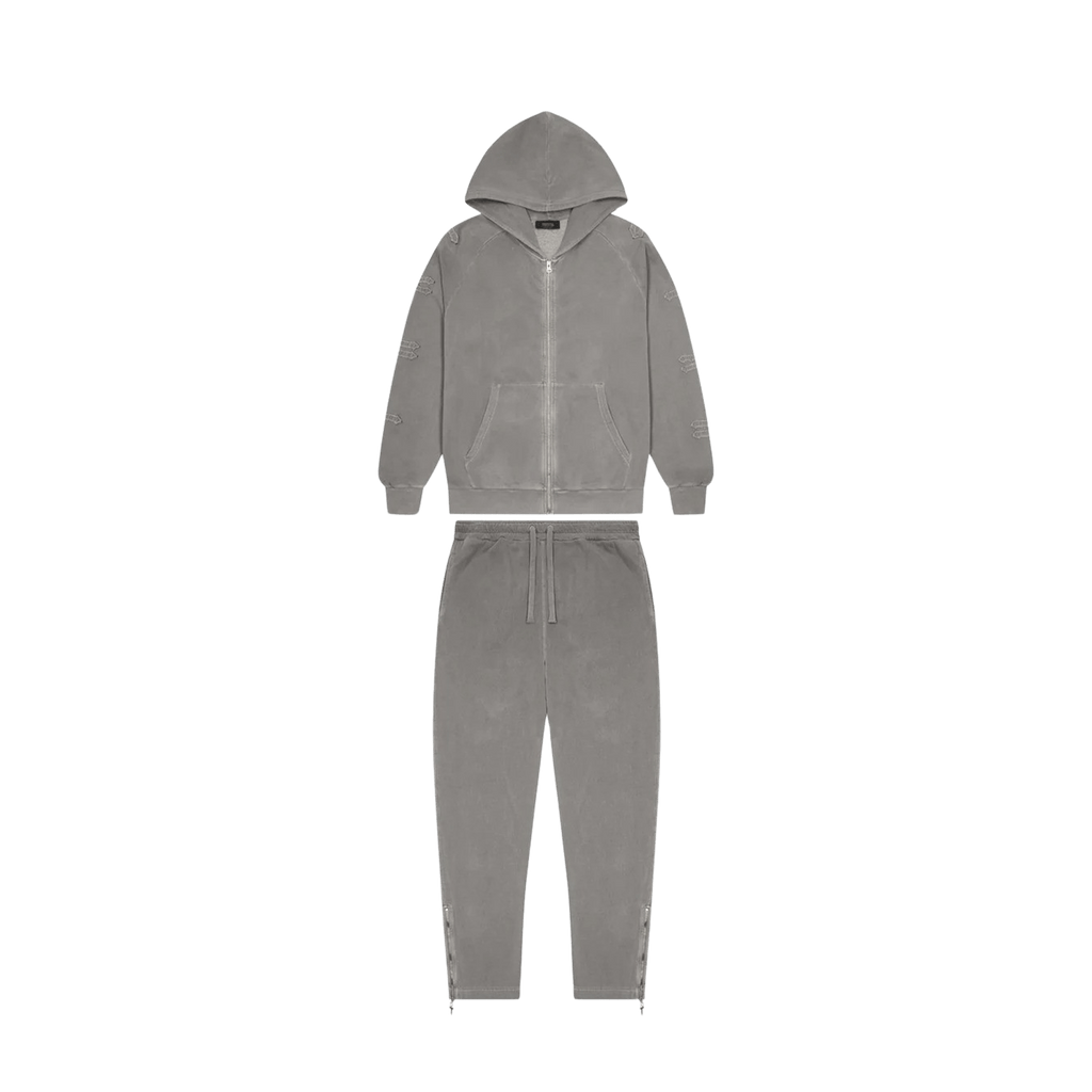 Trapstar Irongate Patchwork Zip Hoodie Tracksuit - Steel Grey - Kick Game