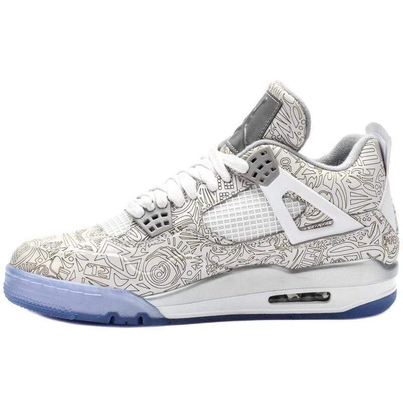 Air Jordan 4 Retro Laser (White-Chrome-Metallic Silver) - Kick Game
